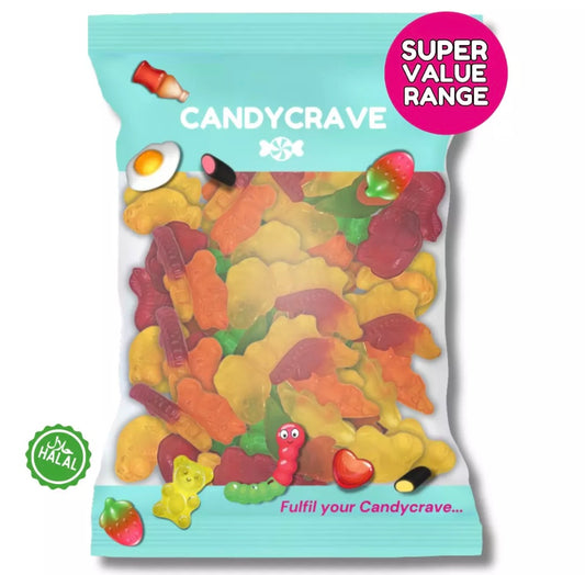 Candycrave Super Value Animal Mix Sweets Party Sweets 1kg Bag