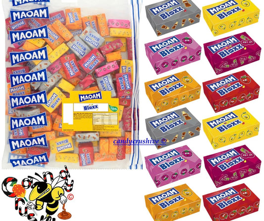 Haribo Mini MAOAM BLOXX Fruit Chews Wrapped Sweets Party Bag Retro 500g