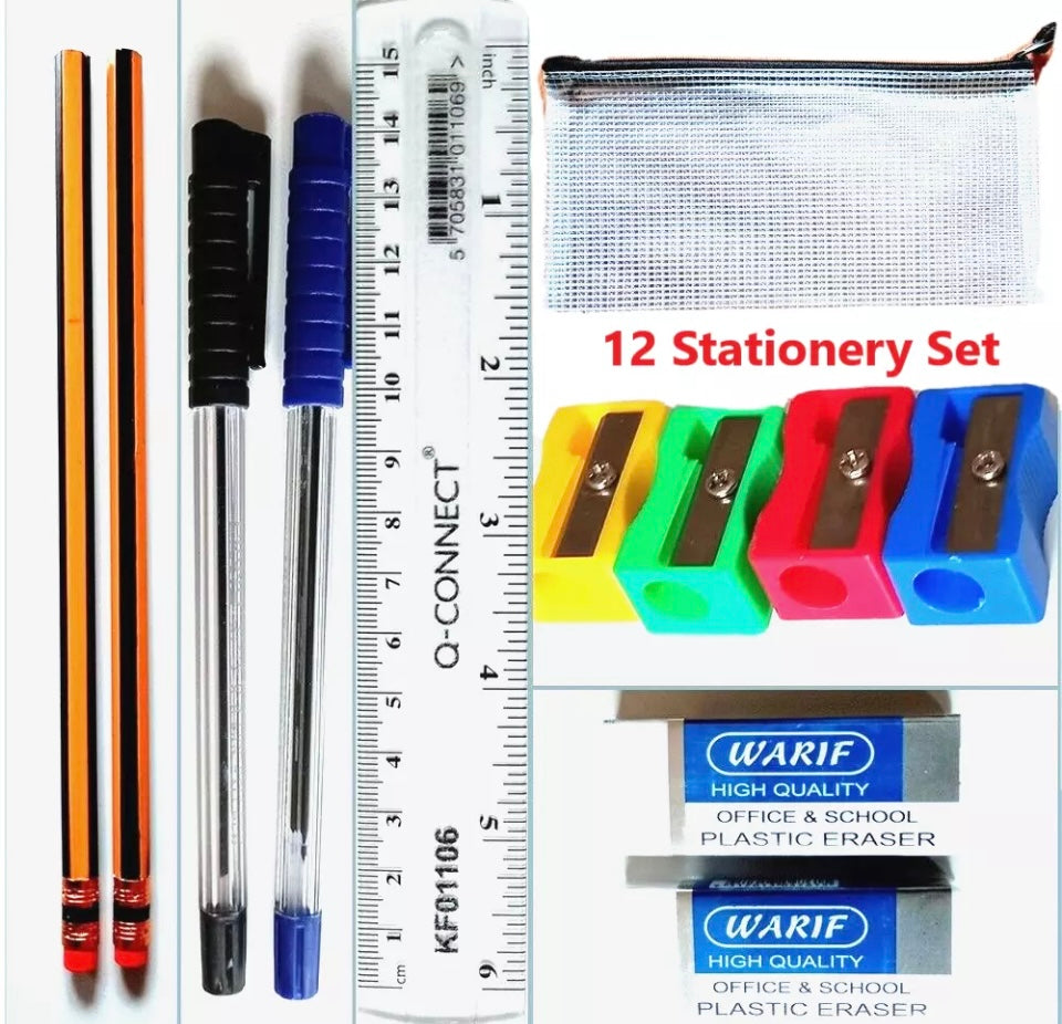 Back to School Stationery Pen Pencil Eraser Ruler Pencil Case Stationary Set
