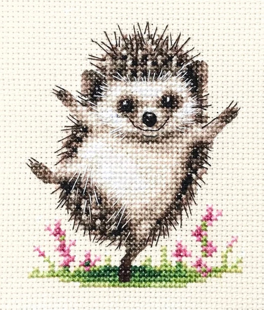 DANCING HEDGEHOG ~ Full counted cross stitch kit